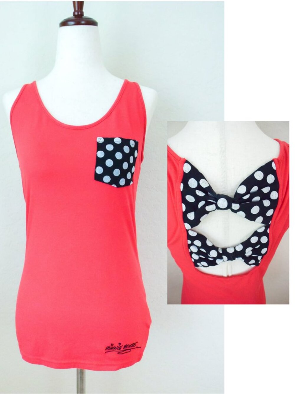 *Disney Parks* Minnie Mouse Bow Red/Polkdaot Tank Top - Small